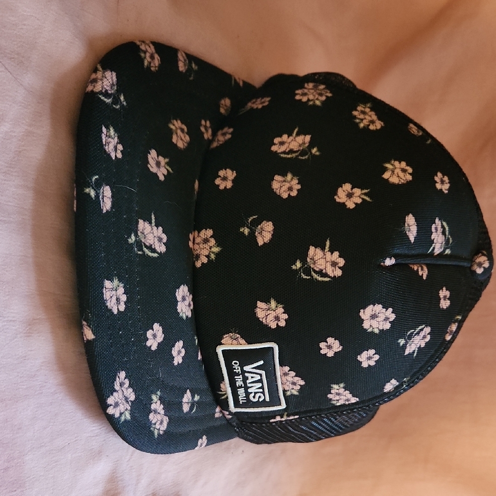 Vans Trucker Hat with Pink Floral Design
